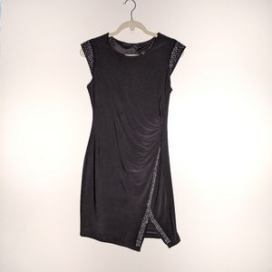 Bebe cap sleeve cocktail dress with embellishments